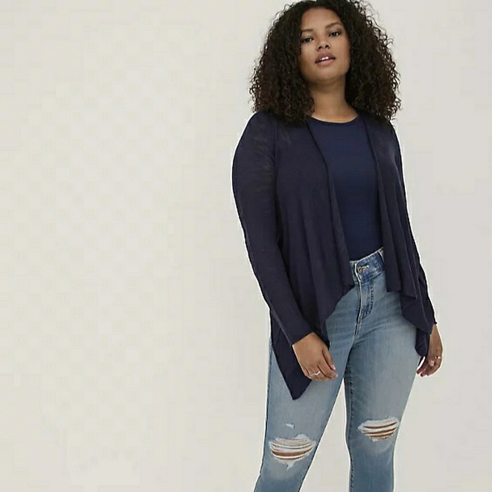 NWOT Torrid Slub Cardigan Drape Front Sweater